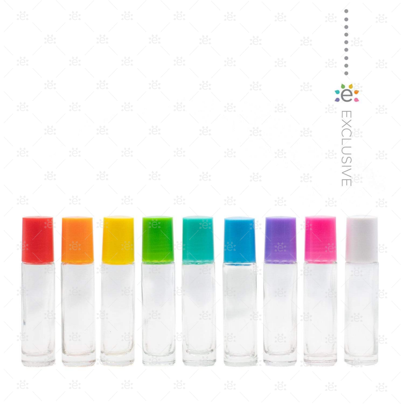 10 ml Rollers met Plastic Doppen & Premium Tops - Helder (10 stuks)