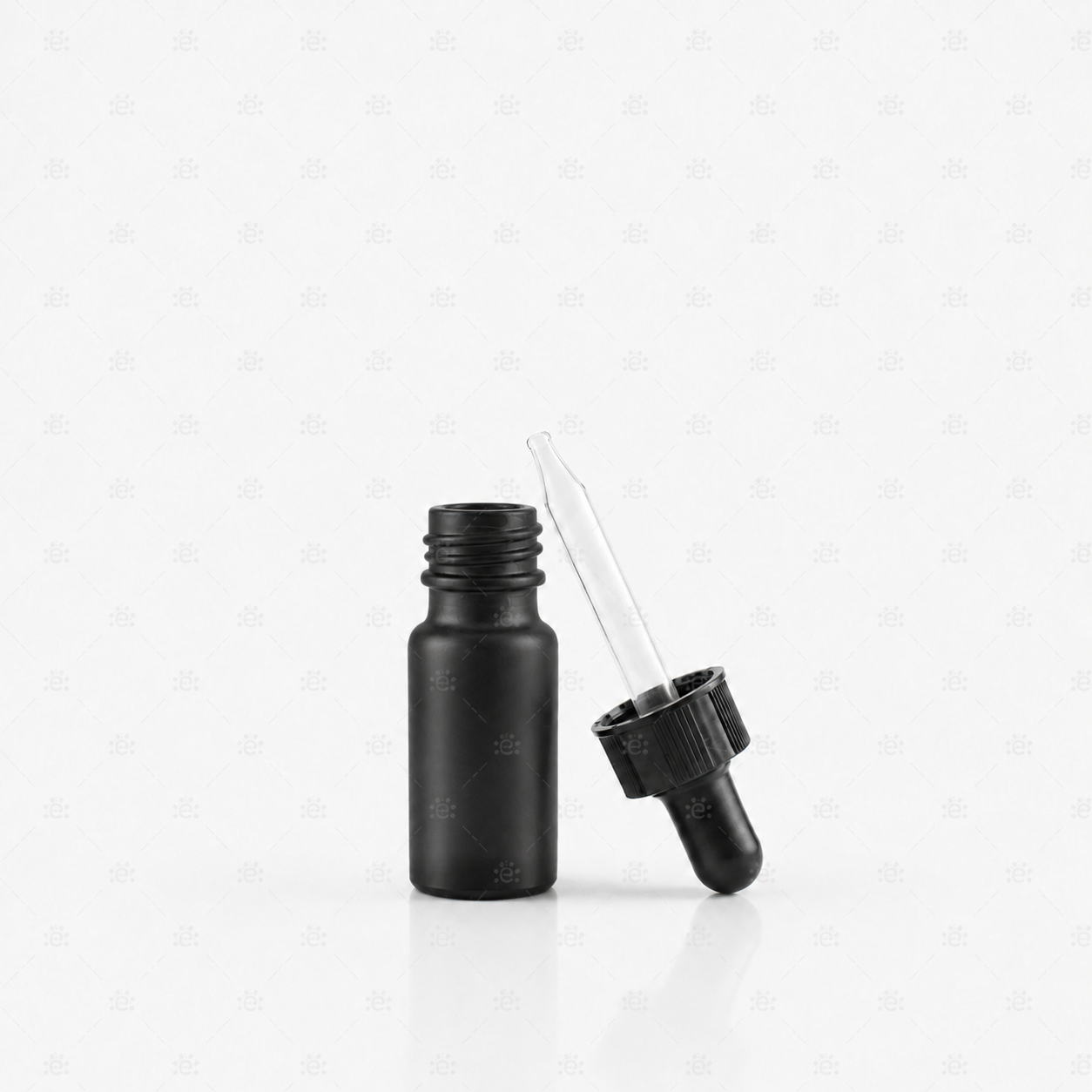 10ml Deluxe Frosted Zwart Glazen flesje met pipet (5 stuks)