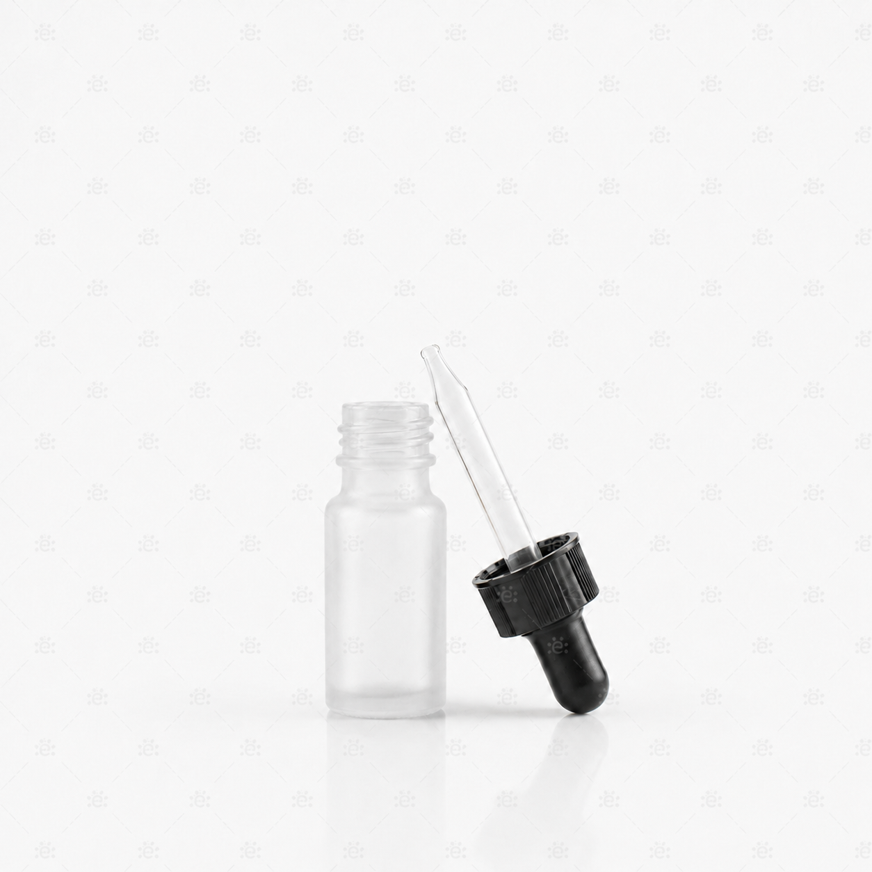 10ml Deluxe Frosted Wit Glazen flesje met pipet (5 stuks)