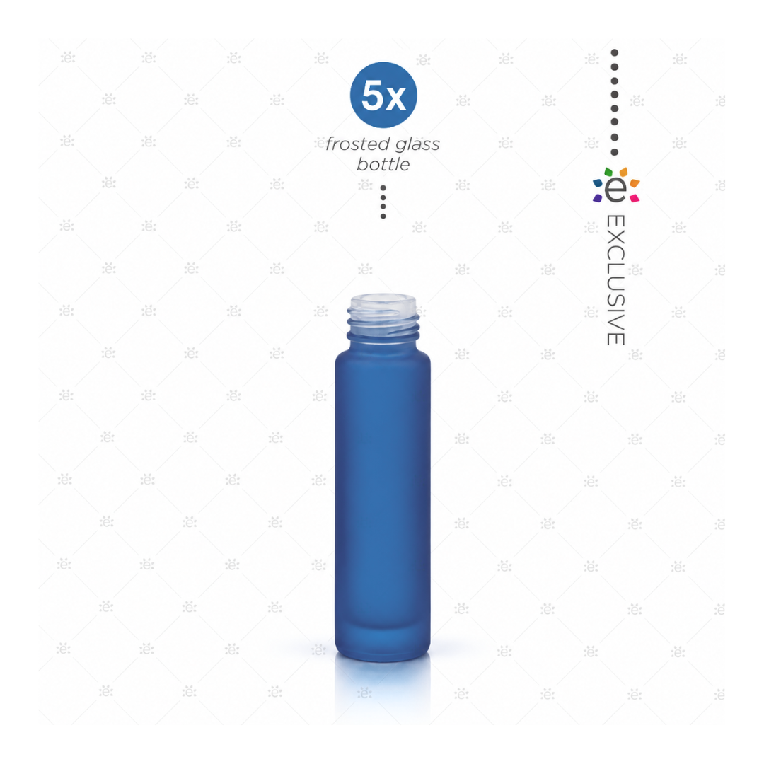 10 ml Blauw Glazen Roller Flesje – Losse fles (5 stuks)