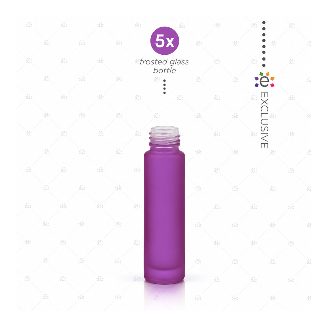 10 ml Paars Glazen Roller Flesje - Losse fles (5 stuks)