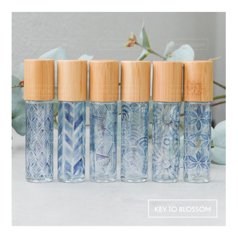 Rouleaux de papier – Style Batik bleu (lot de 6)