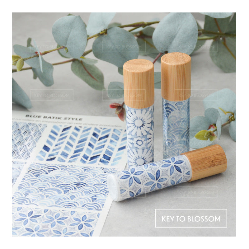 Rouleaux de papier – Style Batik bleu (lot de 6)