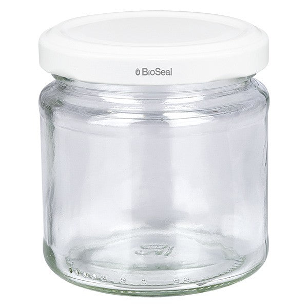 212 ml Glazen Potje met Witte (BioSeal) Deksel