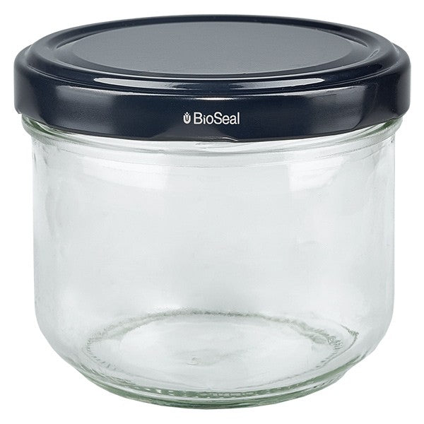 260 ml Glazen Potje met Zwarte (BioSeal) Deksel