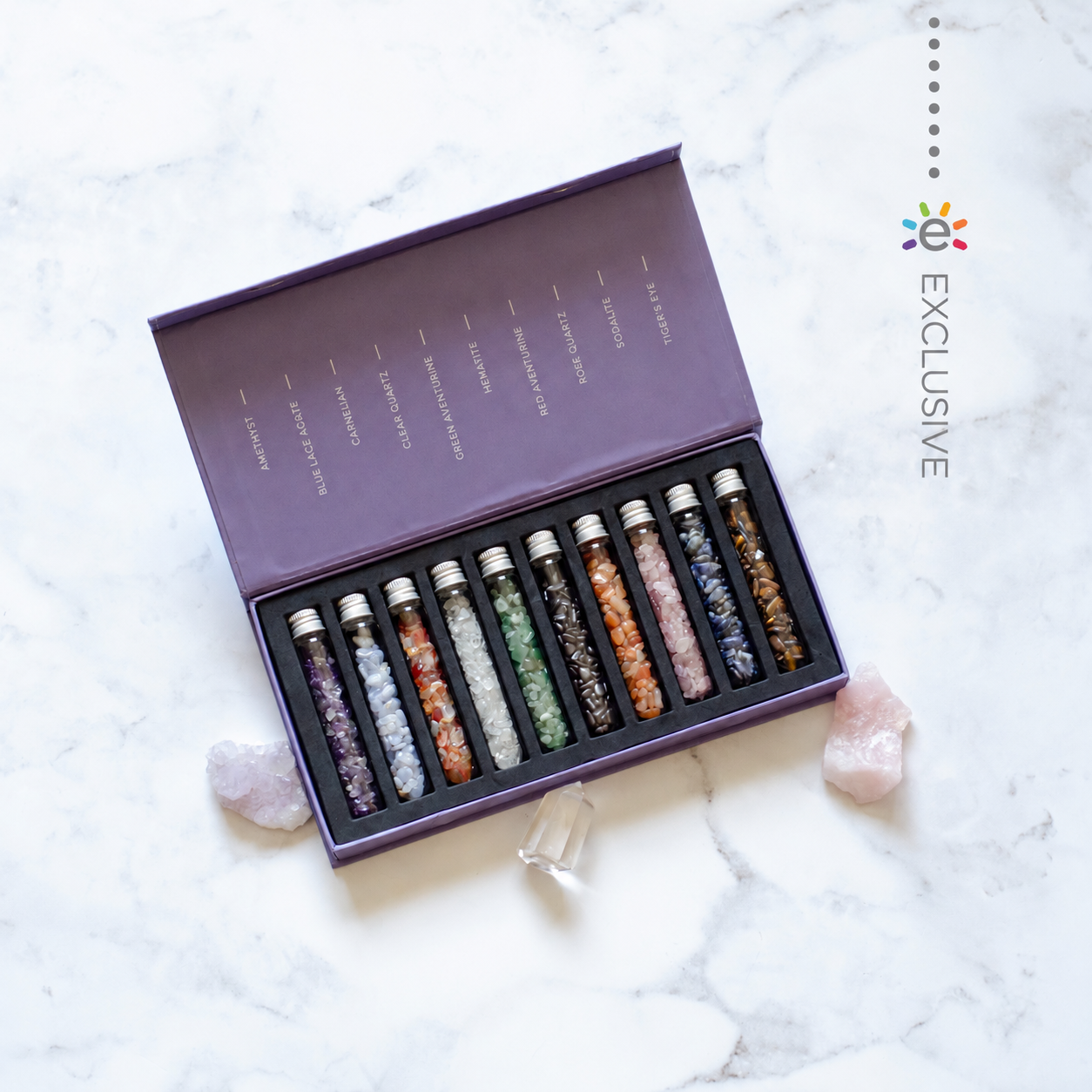 Edelsteen chips assortiment in box - Set 10 stuks
