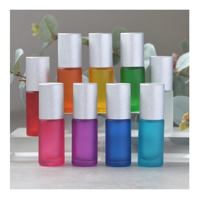 ♥ 5 ml Frosted Rollers 9 stuks gekleurd / zilver
