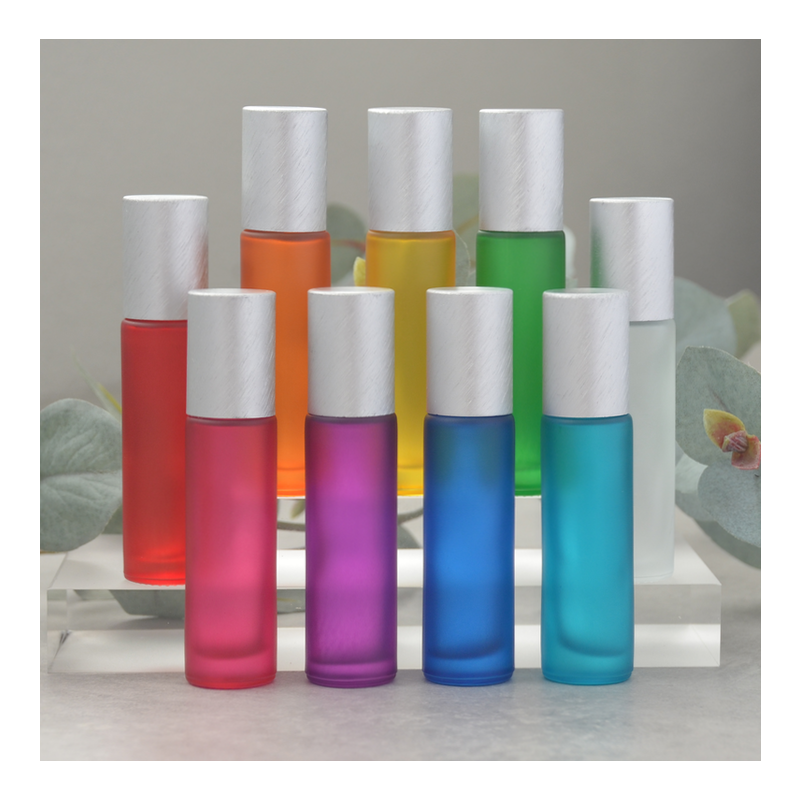 ♥ 10 ml Frosted Rollers 9 stuks gekleurd / zilver