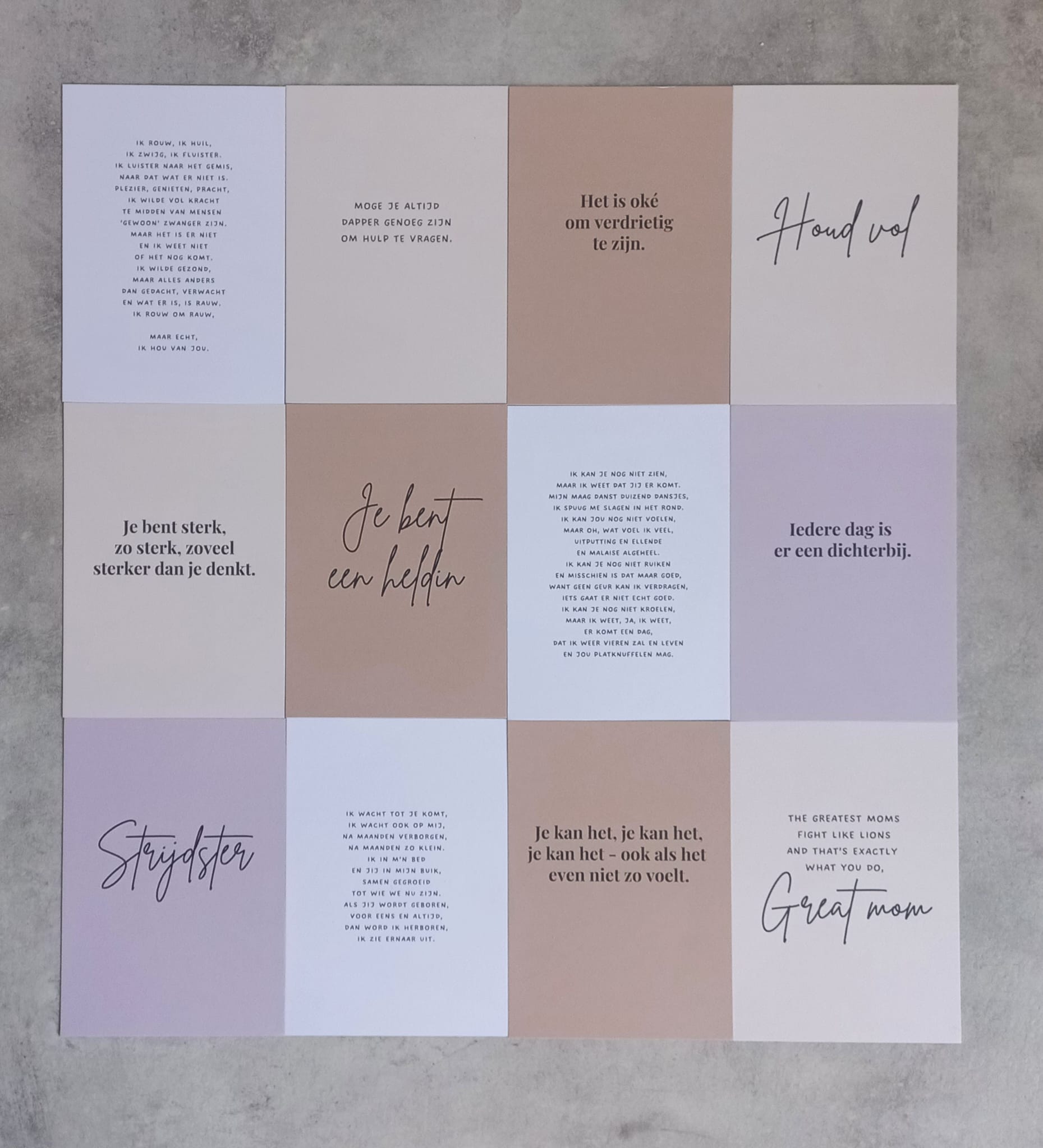 Tekstkaarten Assorti - (12 pièces)