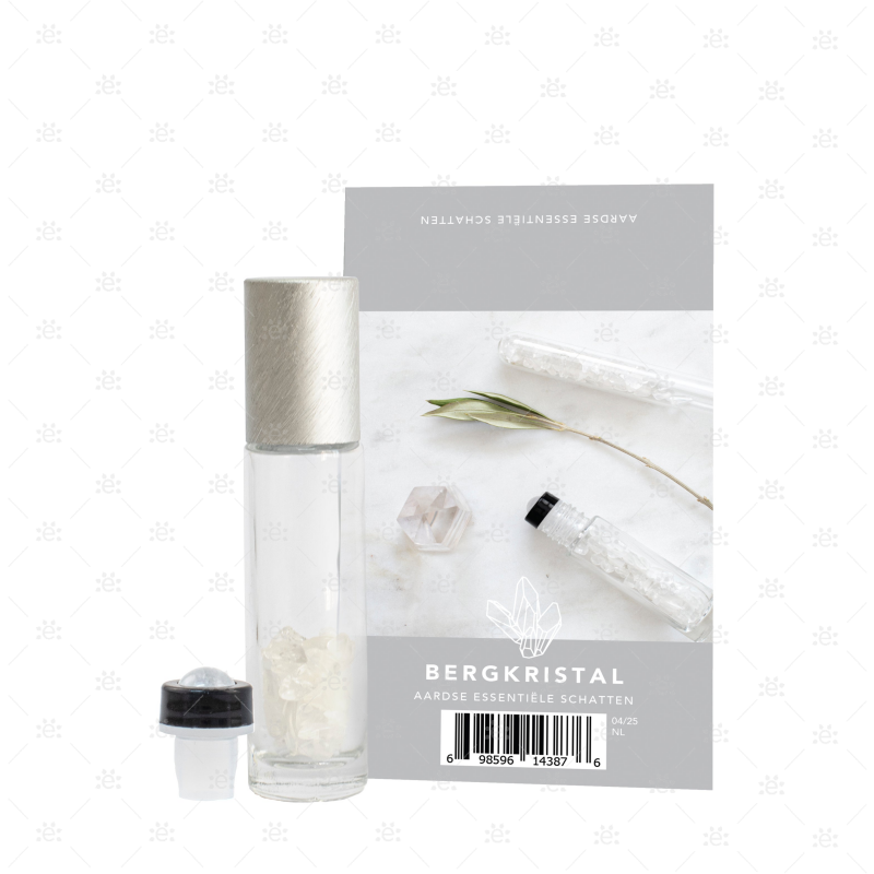 10 ml Roller met Edelsteen Roller + Chips Bergkristal - (Nederlands)