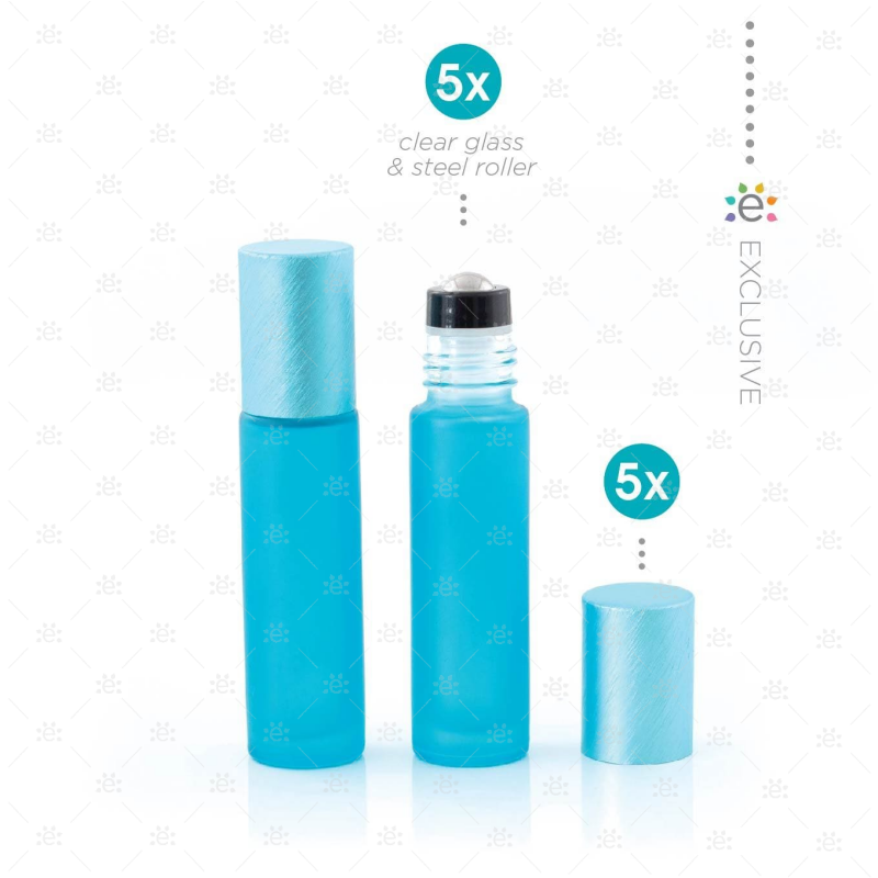 Rouleaux givrés de 10 ml avec revêtements métalliques et dessus premium - Sarcelle (5 pièces)
