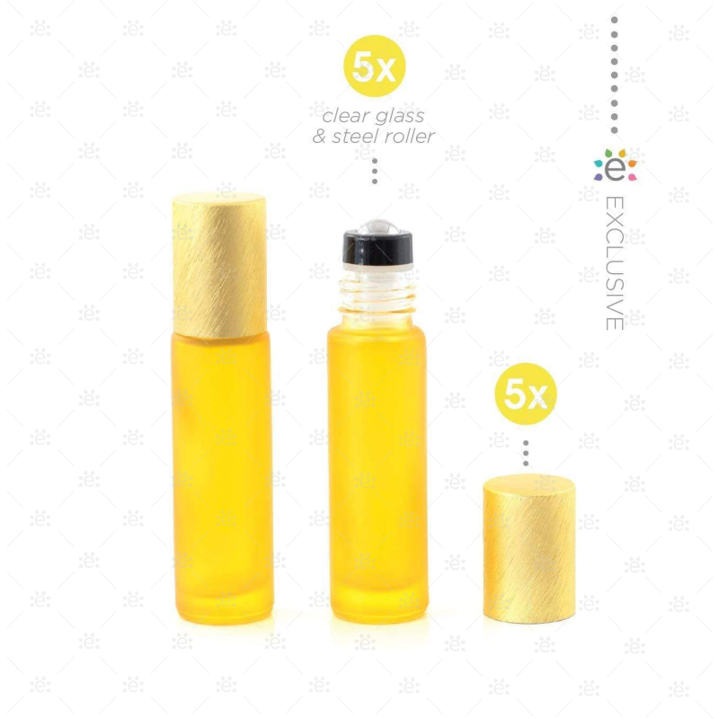 Rouleaux givrés de 10 ml avec des revêtements métalliques et des dessus premium - Bleu (5 pièces)