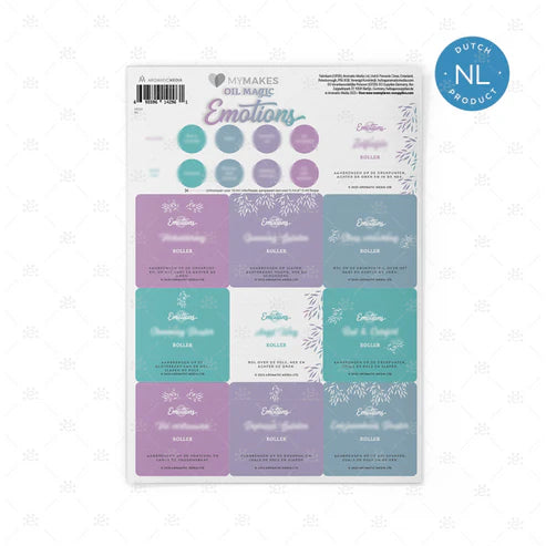 MyMakes Labels Oil Magic Emotions NEDERLANDS met 10 etiketten en dopstickers