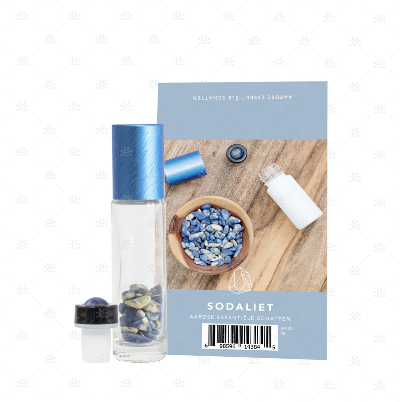 10 ml Roller met Edelsteen Roller + Chips Sodaliet - (Nederlands)