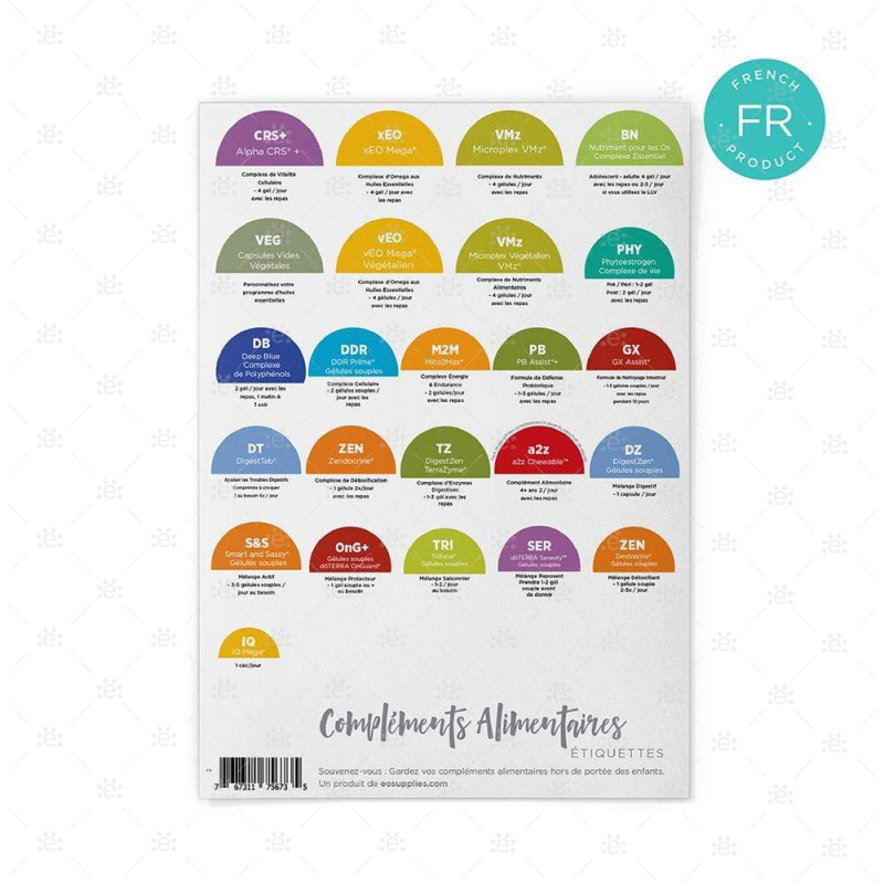 Supplements Labels (Single Sheet Of 28 Labels) - French-Fr